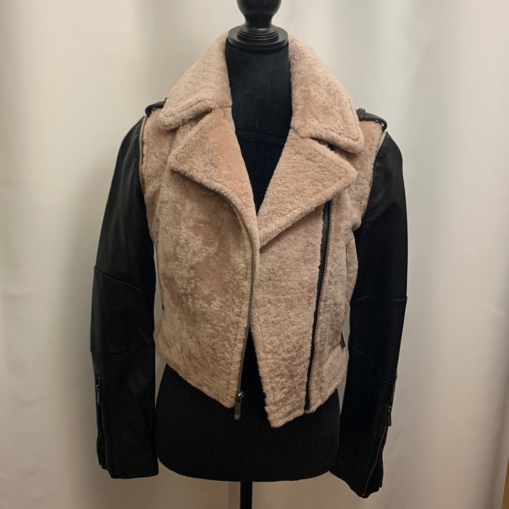 BCBG leather jacket size xs